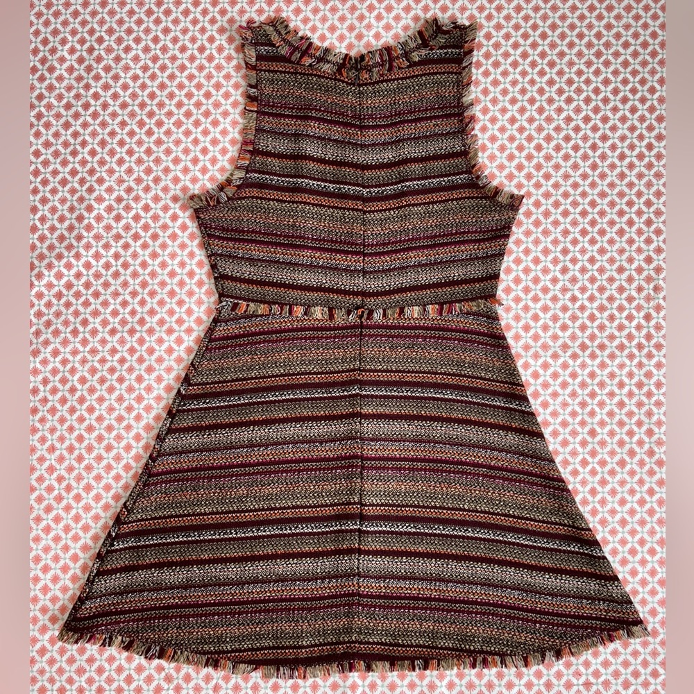 She & Sky retro brown tweed twill boho bohemian dress juniors size medium - Picture 6 of 16